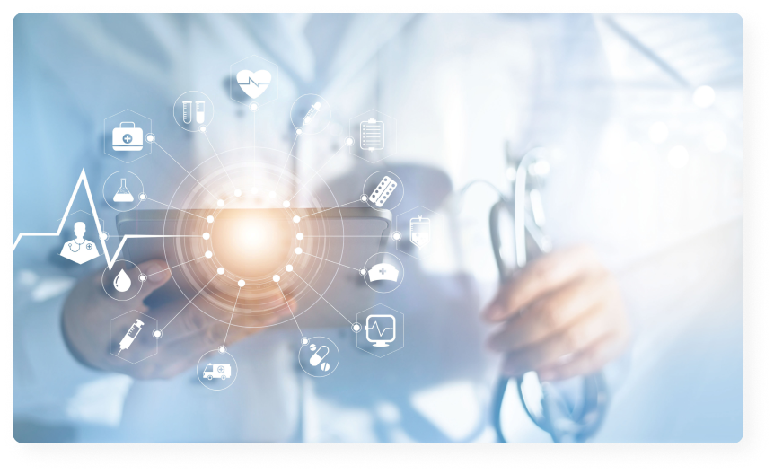 最新の医療機器と情報技術を象徴するイメージ