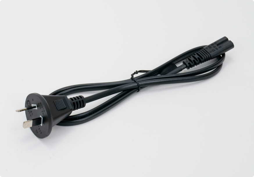 オーストラリア規格AS/NZS3112プラグ付き黒色電源ケーブル