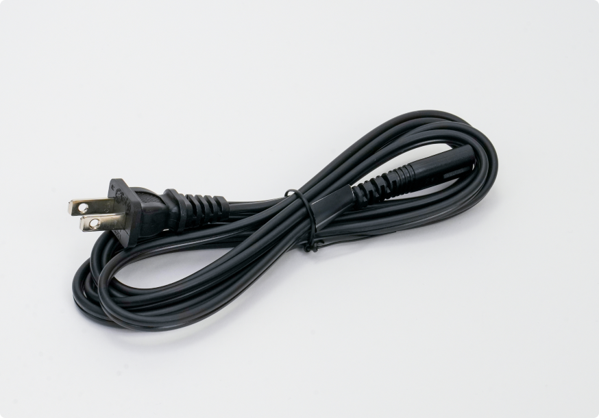 NEMA1-15（Aタイプ）プラグ付き黒色電源ケーブル